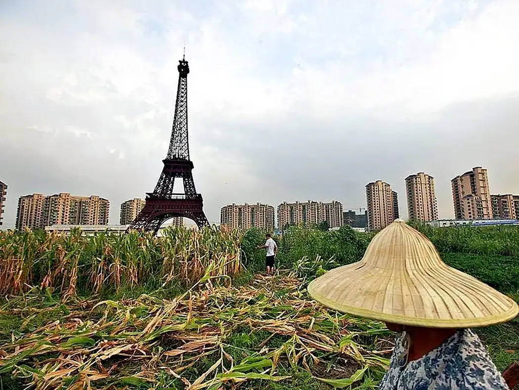 The tower among the fields at the edge of town