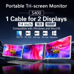 Portable Tri-screen Monitor with USB-C or USB-A(S600) - Image 5