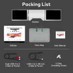 ⁦Portable Tri-screen Monitor with USB-C or USB-A（S688）⁩ - الصورة ⁦2⁩