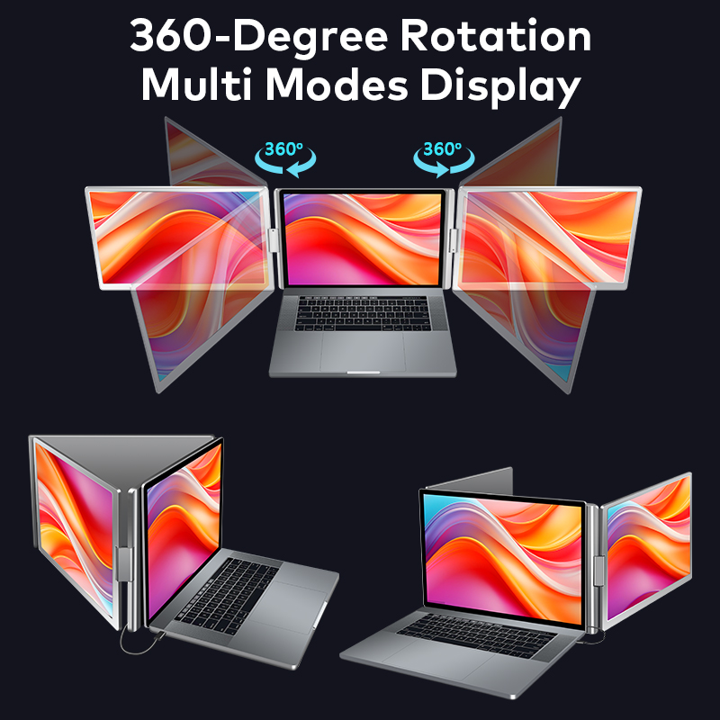 ⁦Portable Tri-screen Monitor with USB-C or USB-A（S688）⁩ - الصورة ⁦4⁩