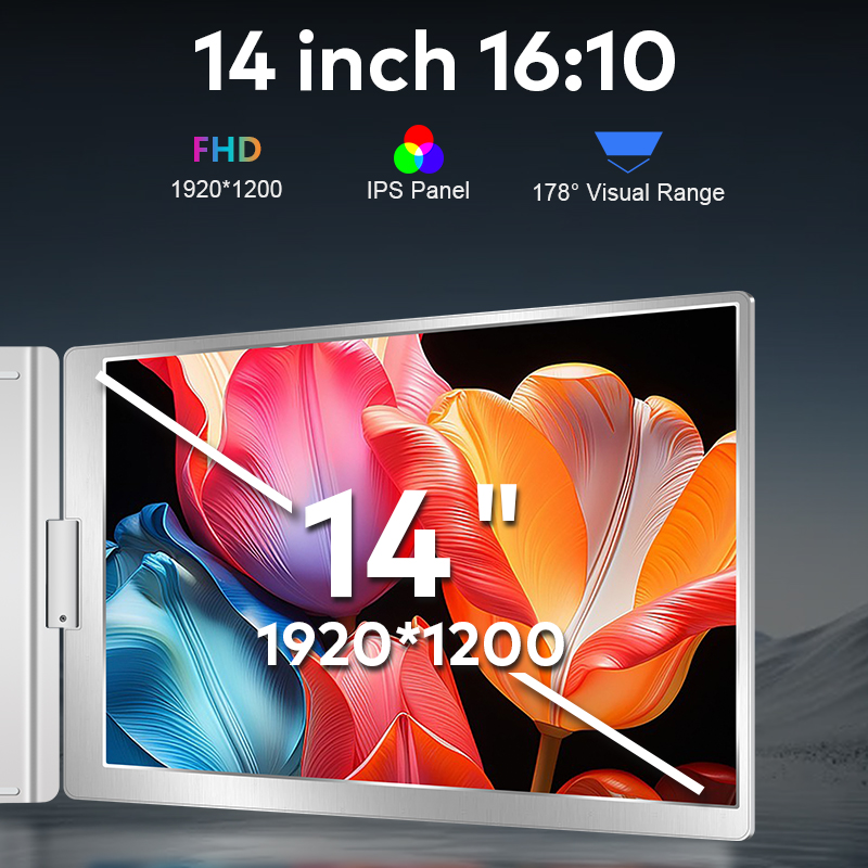 ⁦Portable Tri-screen Monitor with USB-C or USB-A（S688）⁩ - الصورة ⁦3⁩