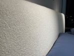 Luxury Velvet Bed Set: Cloud-White Headboard + Geometric Nightstand | Abstract Sculpture & Tassel Throw Included​​ - Image 5
