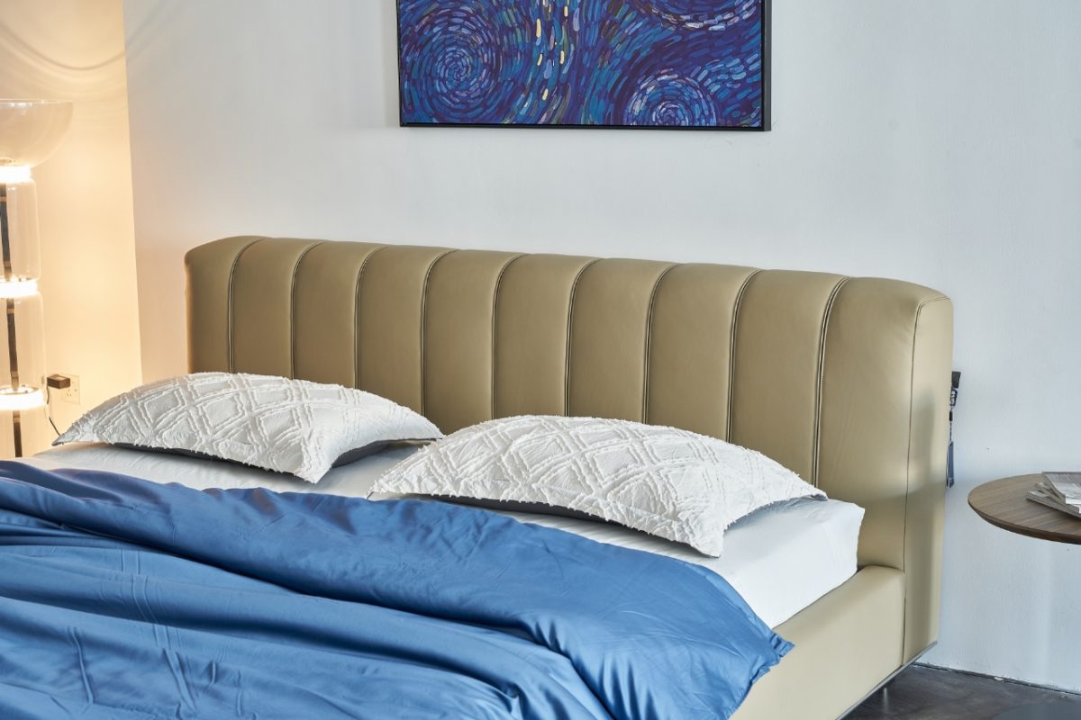 Aurora Floating Art Bed | Russian Larch Wood Frame | Leather-Tech Hybrid Upholstery​​ - Image 4
