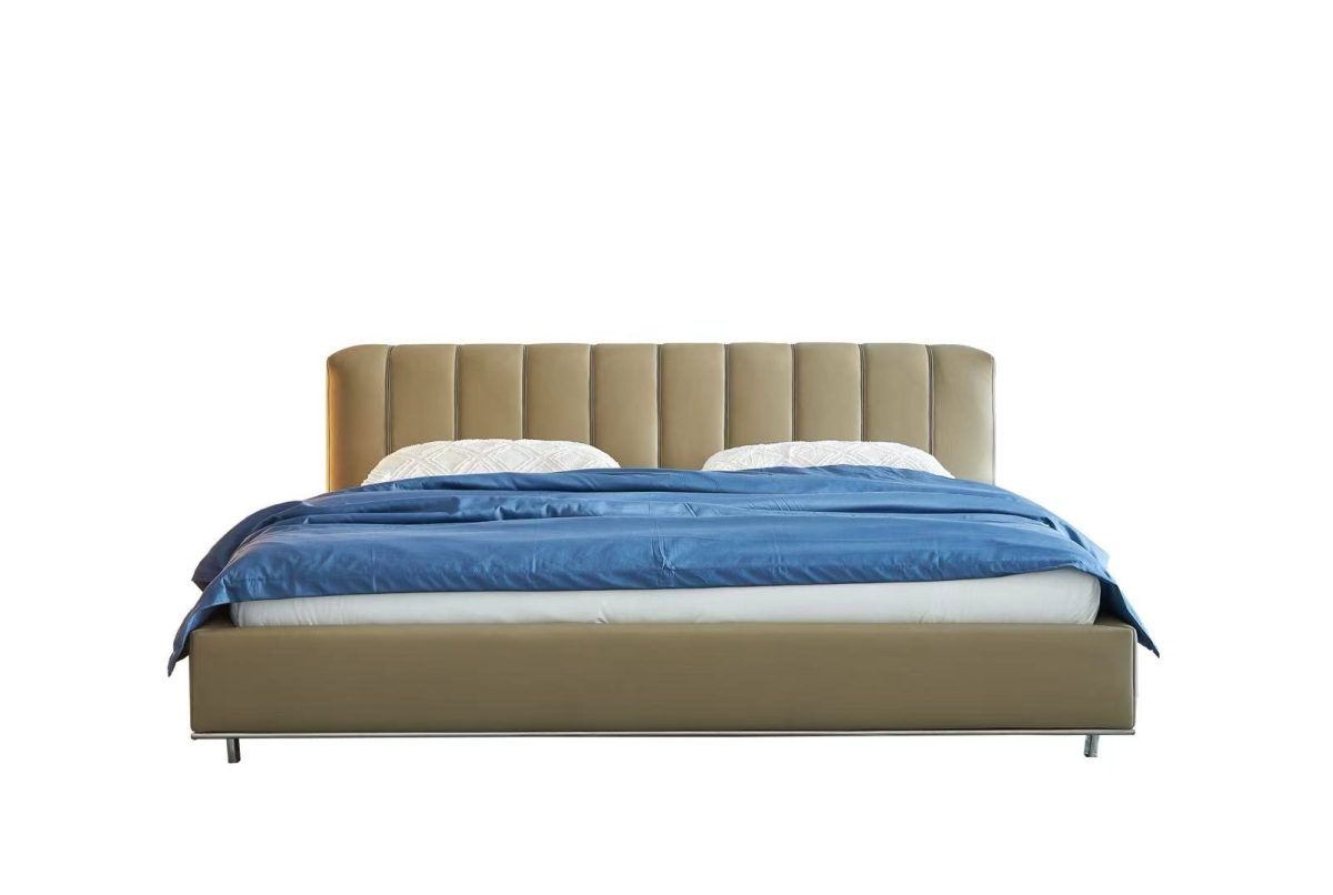 Aurora Floating Art Bed | Russian Larch Wood Frame | Leather-Tech Hybrid Upholstery​​ - Image 1