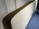 Luxury Velvet Bed Set: Cloud-White Headboard + Geometric Nightstand | Abstract Sculpture & Tassel Throw Included​​ - Image 4