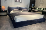 ​​Petals Curve Bed 2035｜267cm Floating Design｜Siberian Pine Frame｜Chenille Armor Fabric​​ - Image 2
