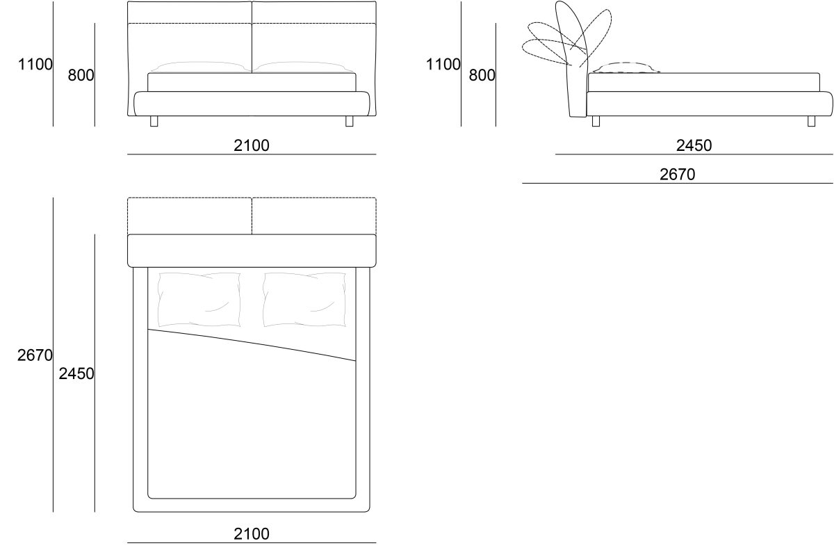⁦​​Floating Leather Bed｜Siberian Pine Frame｜Anti-Mold Design｜230cm Depth｜MOQ 1 Set​​⁩ - الصورة ⁦4⁩