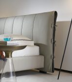 Floating Leather Bed｜XY-04 + Organosilicon Leather｜Russian Pine Frame｜113cm Height​​ - Image 4