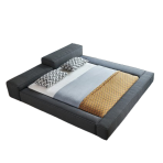 Luxury Bed Set: Bed Frame + Headboard Cushion-2048 bed