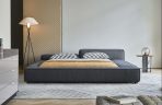 ⁦Linen Art Bed｜ZD-NORBERT-78｜Russian Pine Frame｜L-Shaped Wood Feet｜67cm Low Profile​​⁩ - الصورة ⁦3⁩
