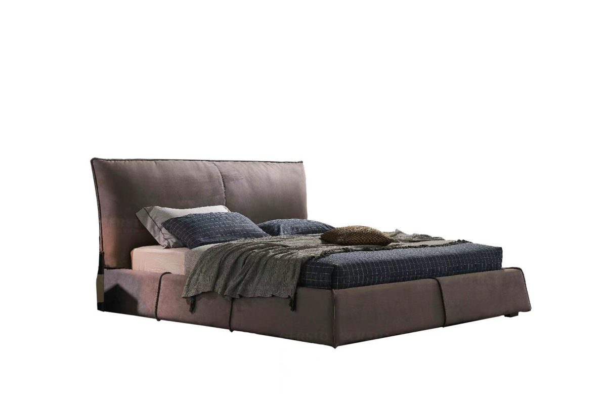 ⁦Russian Solid Wood Bed | High-Density Sponge & Sand-Tech Fabric | 1.5m/1.8m Sizes⁩ - الصورة ⁦1⁩