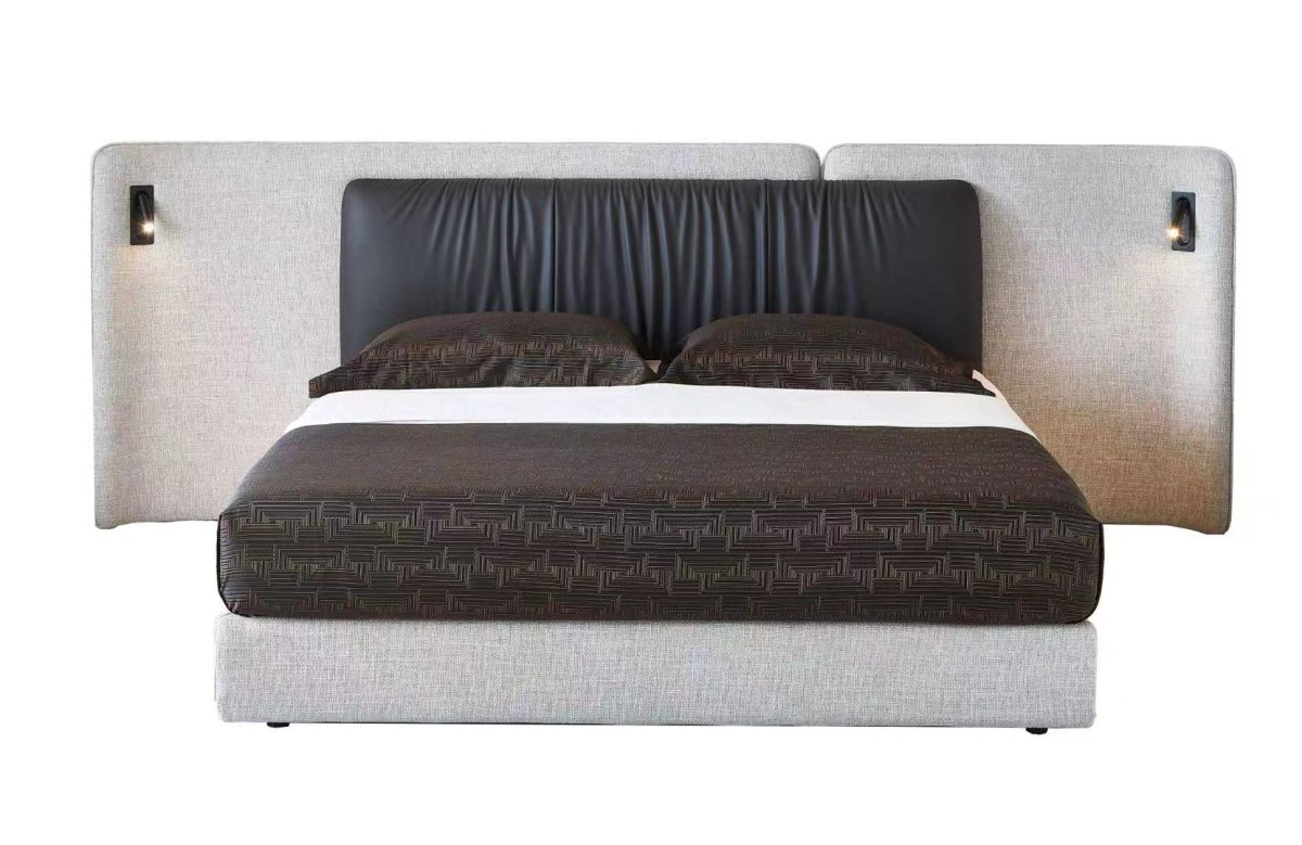 Smart Bed 2012｜Dual Leather-Fabric｜Adjustable Reading Lamp｜2 Sizes Stock Ready​​ - Image 1