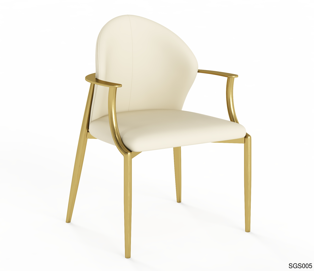 SGS005 Luxury Tea Chair | Gold/Grey Titanium Frame & Microfiber Leather - Image 1