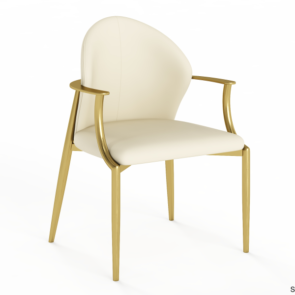 SGS005 Luxury Tea Chair | Gold/Grey Titanium Frame & Microfiber Leather