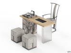 Modern Minimalist Glass Dining Table | Tapered Metal Base + Tempered Glass