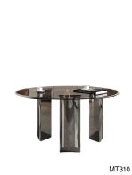 Round Thick Glass Dining Table | Stainless Steel Base + 12mm Tempered Glass