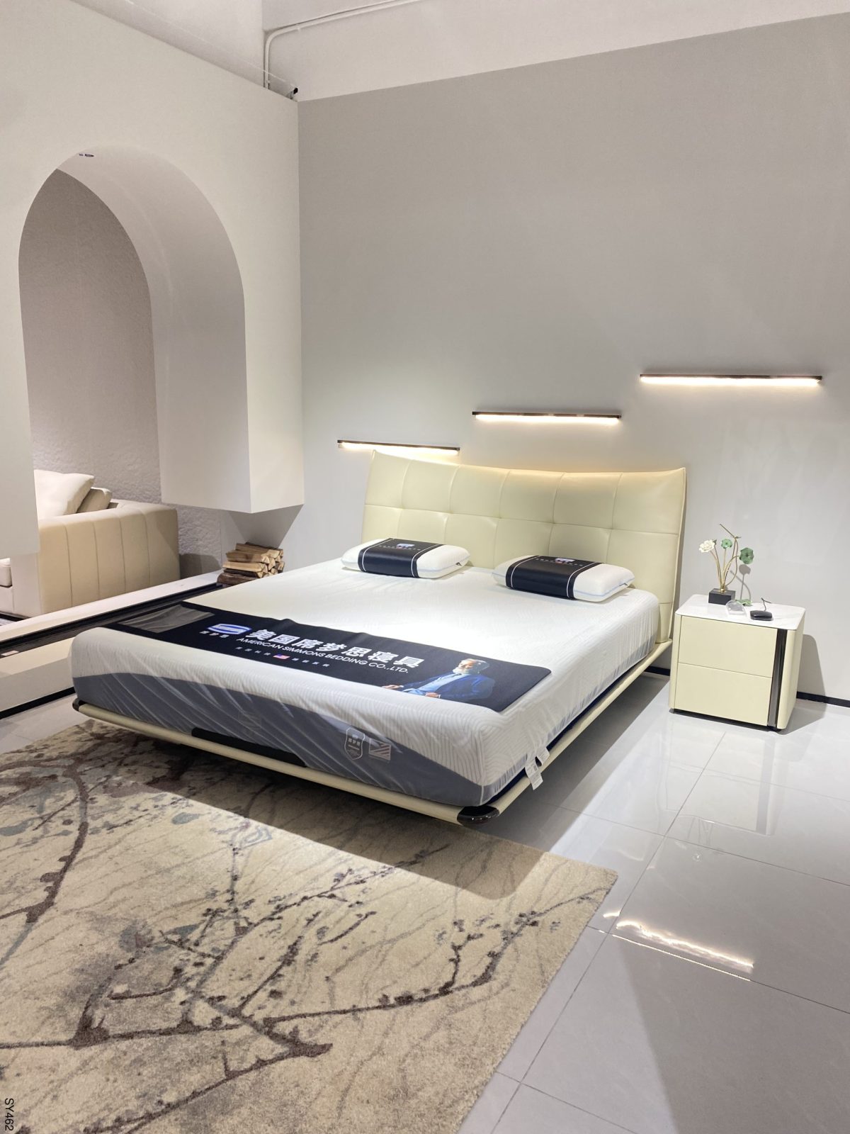 Aluminum Floating Bed | Microfiber Leather/Top-Grain Cowhide + Russian Larch - Image 3