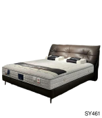 Leather Upholstered Bed | Microfiber/Top-Grain Cowhide + Russian Larch