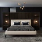 Big Bear Plush Upholstered Bed | Microfiber/Top-Grain Cowhide + Russian Larch - Image 2