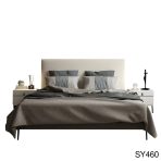Minimalist Leather Bed | Microfiber/Top-Grain Cowhide + Russian Larch