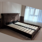 Luxury Bed Set: Bed Frame + Headboard Cushion-2039 bed - Image 3