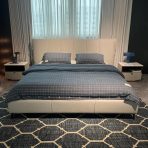 Luxury Bed Set: Bed Frame + Headboard Cushion-2046 bed - Image 4