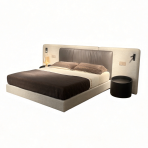 Luxury Bed Set: Bed Frame + Headboard Cushion + Adjustable Reading Lamp-2012 bed