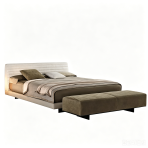 Luxury Bed Set: Bed Frame + Headboard Cushion-2040 bed