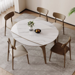 9034 Cat - ear Shaped Modern Minimalist Solid Wood Sintered Stone Dining Table, Creating a Warm Home Dining Atmosphere - Image 3