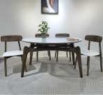 9034 Cat - ear Shaped Modern Minimalist Solid Wood Sintered Stone Dining Table, Creating a Warm Home Dining Atmosphere - Image 4