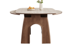9035 Ancient Coin Rock Plate Surface Jumping Table: Rock Plate + Solid Wood Create an Elegant Dining Space