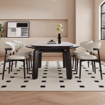 9036 Elephant Rock Surface Jumping Table Dining Table, Crafted with Rock Slab and Solid Wood for a Textured Dining Table - Image 3