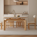 9036 Elephant Rock Surface Jumping Table Dining Table, Crafted with Rock Slab and Solid Wood for a Textured Dining Table - Image 4