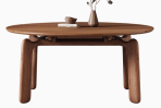 9036 Elephant Solid Wood Surface Extendable Dining Table, Multi-scenario Adaptable Solid Wood Texture Dining Table