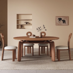 9036 Elephant Solid Wood Surface Extendable Dining Table, Multi-scenario Adaptable Solid Wood Texture Dining Table - Image 2