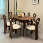 9036 Elephant Solid Wood Surface Extendable Dining Table, Multi-scenario Adaptable Solid Wood Texture Dining Table - Image 3