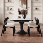 9040 Small Waist: Rock/Solid Wood Dual Adjustable Space Saving Dining Table - Image 3