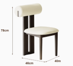 C805 Hippo Chair Solid Wood Superfine Leather Artistic Comfortable and Stylish Dining Chair - Image 2