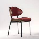 C810 Ems Chair Minimalist Light Luxury Carbon Steel+Microfiber Leather Home Comfortable Dining Chair - Image 4
