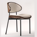 C810 Ems Chair Minimalist Light Luxury Carbon Steel+Microfiber Leather Home Comfortable Dining Chair - Image 3