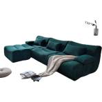 H-031# Retro Dark Green Flannel Modular Sofa Lazy Style Large Space Combination Sofa