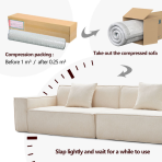 H-035# 2.0m Compressible Linen Fabric Sofa, Modern Minimalist Block Straight Sofa - Image 6