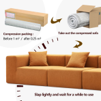 ⁦H-036# Compressible Corduroy Block Sofa, Modern Minimalist Fabric Sofa⁩ - الصورة ⁦6⁩