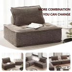 H-038# 1.0m Compressible Flannel Single Sofa, Modular Cube Lazy Sofa - Image 6