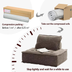 H-038# 1.0m Compressible Flannel Single Sofa, Modular Cube Lazy Sofa - Image 3