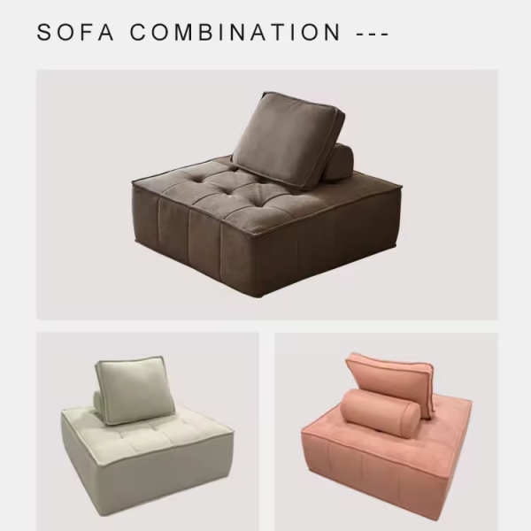 H-038# 1.0m Compressible Flannel Single Sofa, Modular Cube Lazy Sofa