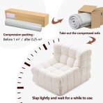 H-037# Compressible Chenille Velvet Block Sofa, Modern Minimalist Sofa - Image 4