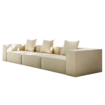 H-033# Compressible Corduroy Fabric Sofa, Modern Minimalist Block Straight Sofa