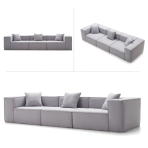 H-033# Compressible Corduroy Fabric Sofa, Modern Minimalist Block Straight Sofa - Image 7