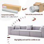 H-033# Compressible Corduroy Fabric Sofa, Modern Minimalist Block Straight Sofa - Image 5